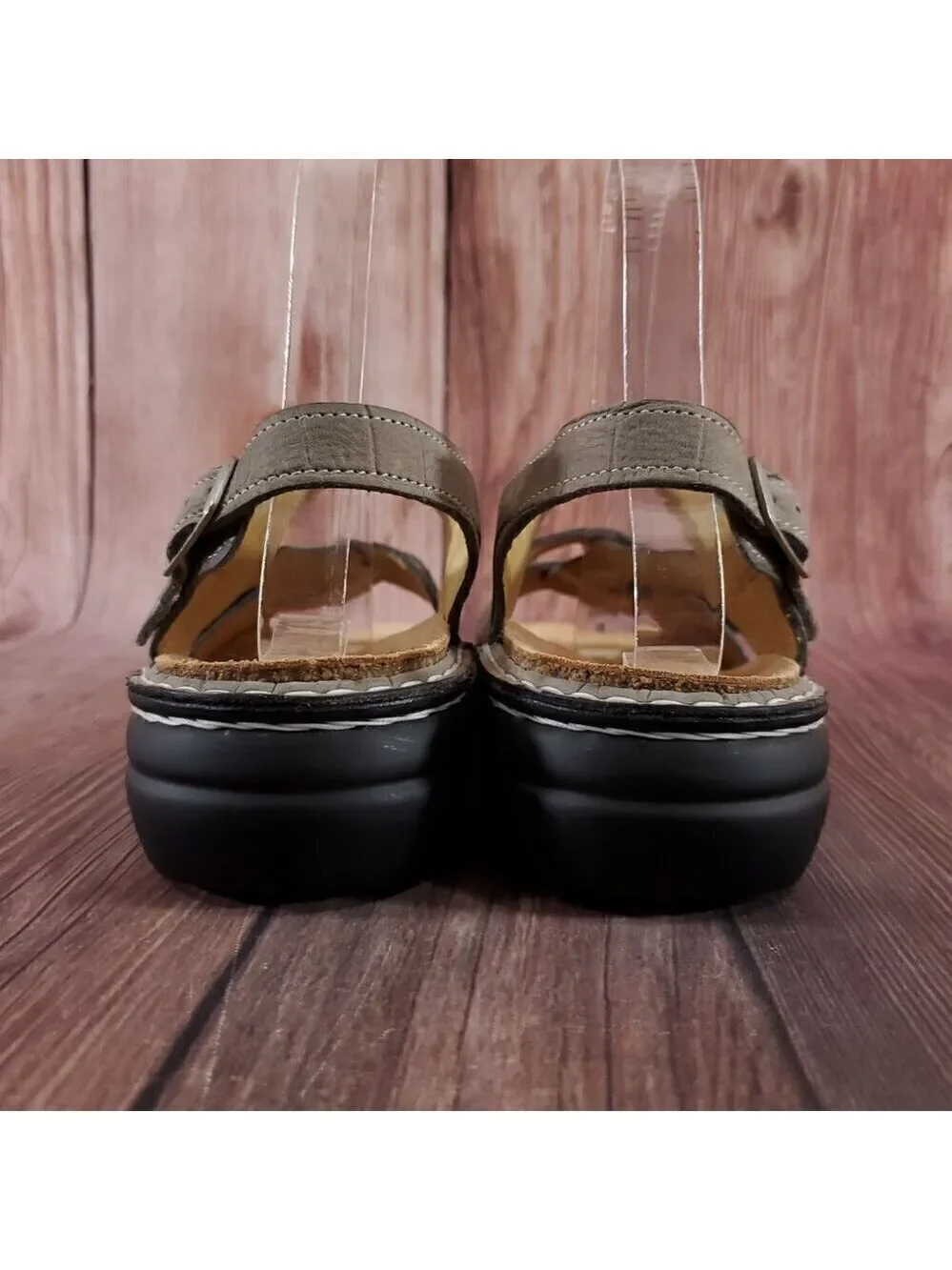 Finn Comfort Gomera Womens Size 38 US 7.5 Gray Leather Slingback Straps Sandals